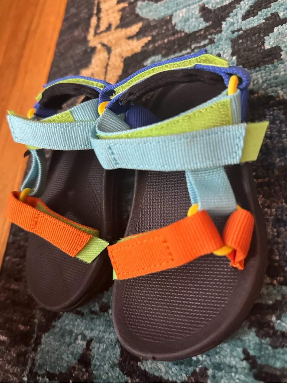Teva Kids Sport Sandals in Orange, Light Blue & Lime